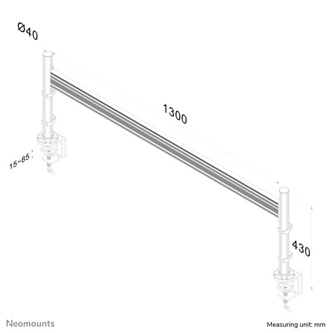 Neomounts FPMA-DTB100 - vast - voor 3 LCD-schermen - zilver
