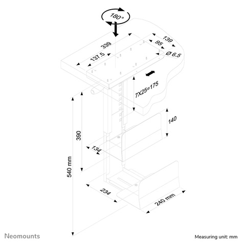 Neomounts CPU-D250 - Draaibare uitvoering - zwart
