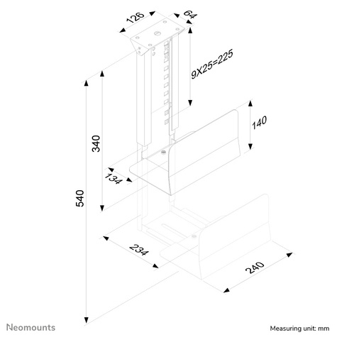 Neomounts PCH H:39-54cm B:13-23cm Zwart