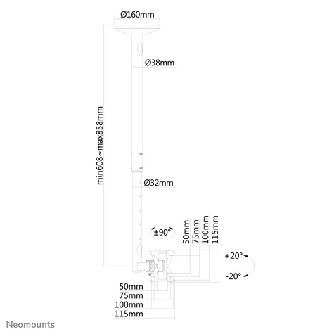 Neomounts FPMA-C050 - voor LCD-scherm - zilver