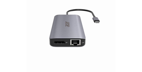 Acer 12in1 Type C dongle: 2 x USB3.2  2 x USB2.0  1x SD/TF  2 x HDMI  1 x PD  1 x DP 1 x RJ45  1 x 3.5 Audio