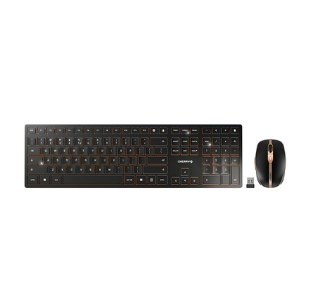 Cherry DW 9100 SLIM - Desktop set - Wireless - QWERTY - Black