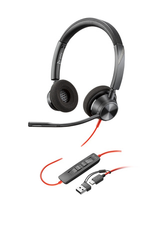 HP Poly Blackwire 3320 Stereo USB-C Headset +USB-C/A Adapter (213934-01)