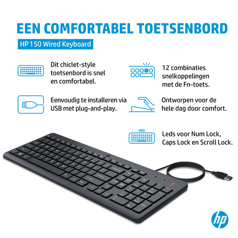 HP 150 Wired keyboard QWERTY