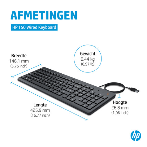 HP 150 Wired keyboard QWERTY
