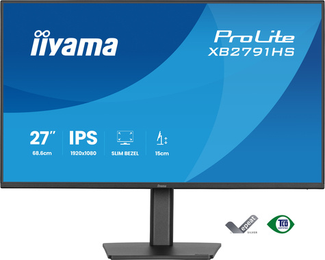 Iiyama 27iWIDE LCD 1920 x 1080 120 Hz IPS panel LED Bl. Adaptive Sync PivotHeight Adjust.(15cm) 350 cd/m 1500:1 Static Contrast 80.000. 000:1 ACRSpeakers DisplayPort H