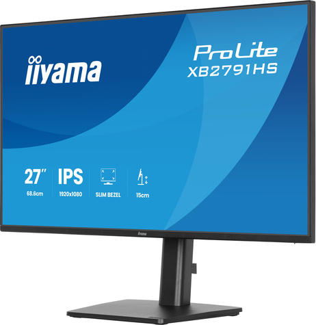 Iiyama 27iWIDE LCD 1920 x 1080 120 Hz IPS panel LED Bl. Adaptive Sync PivotHeight Adjust.(15cm) 350 cd/m 1500:1 Static Contrast 80.000. 000:1 ACRSpeakers DisplayPort H