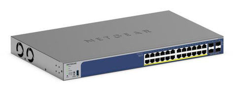 Netgear 24P GE POE+SMART SWTH W/10G SFP+GS728