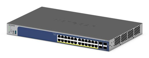 Netgear 24P GE POE+SMART SWTH W/10G SFP+GS728