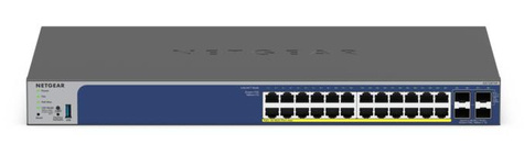 Netgear 24P GE POE+SMART SWTH W/10G SFP+GS728
