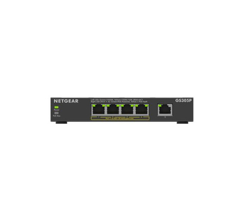Netgear 5PT GE UNMANAGED SWCH W/POE+ (GS305P)