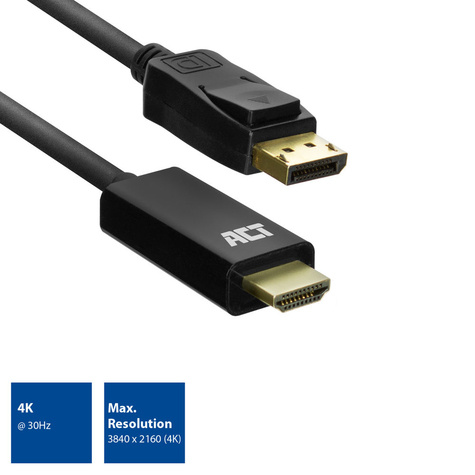 ACT Adapter Cable DisplayPort male-HDMI male