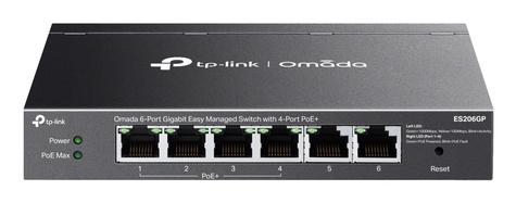 TP-Link Omada 6-Port Gigabit Easy Managed Switch 4-Port PoE+ 6 x 10/100/10000Mbps RJ45