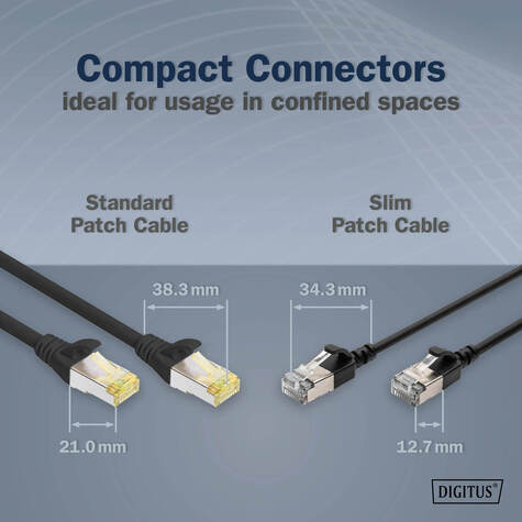 DIGITUS Patchkabel CAT 6A F/FTP Slim 1,50m zwart