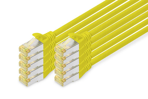 DIGITUS DIGITUS CAT 6A S-FTP patchkabel, koper, LSZH AWG 26/7, lengte 2 m, 10 stuks, kleur geel
