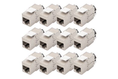 DIGITUS CAT 6A Keystone Jack, afgeschermd, 12 stuks Aansluiting zonder gereedschap