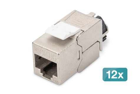 DIGITUS CAT 6A Keystone Jack, afgeschermd, 12 stuks Aansluiting zonder gereedschap