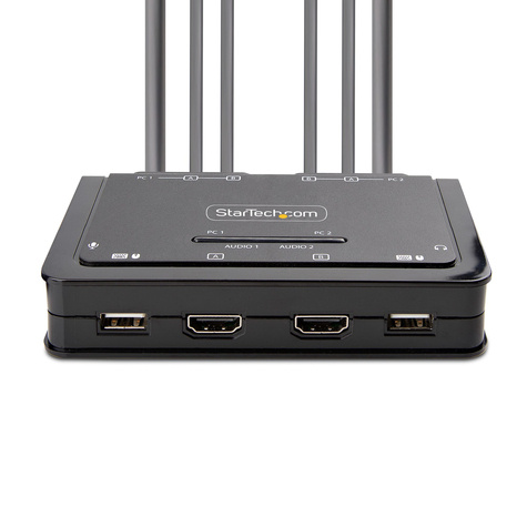 STARTECH 2-Port Dual-Monitor HDMI Cable KVM Switch, 4K 60Hz