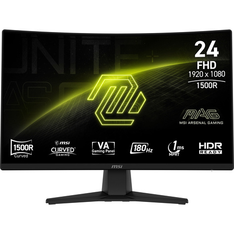 MSI MAG 242C  23.6i  VA Curve 1500R  1920x1080  180Hz  1ms  Tilt  3y Warranty