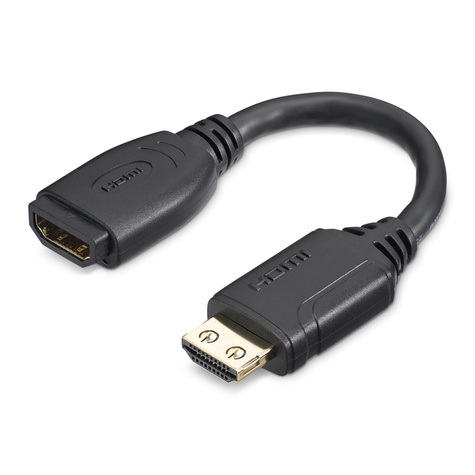 STARTECH 15 cm High Speed HDMI port saver kabel - 4K 60Hz - M/F verlengkabel - gripping connector