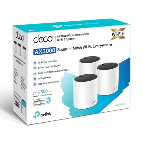 TP-Link Deco X55 V1.60 - Wi-Fi system - 802.11a/b/g/n/ac/ax - desktop
