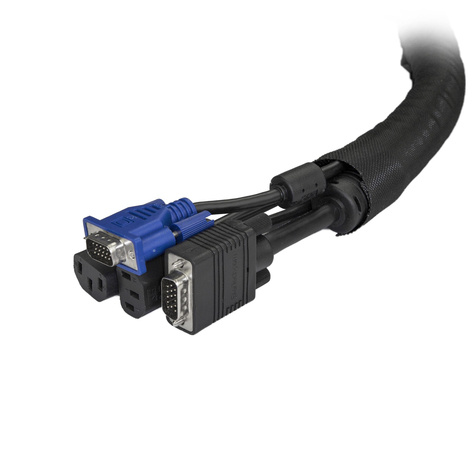 STARTECH 2 m kabelmanagement huls - flexibele kabelhouder - kabelgeleider - Omhulselkit voor kabel - zwart - 2 m