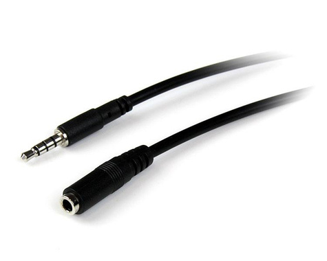 STARTECH 1m 3,5mm 4-polige Headset Verlengkabel - M/F - Verlengkabel voor hoofdtelefoon - 4-polige ministekker male naar 4-polige ministekker female