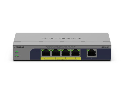 Netgear 5PT GB UNMANAGED SWCH W/POE+ (GS105P)