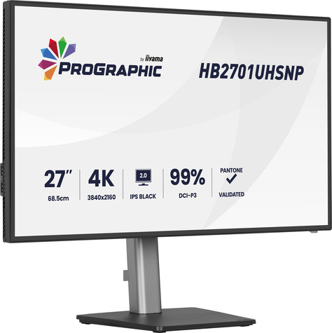 Iiyama 27iWIDE LCD ProGraphic 3840 x 2160 4K UHD IPS Black 2.0 panel LED Bl.USB-Hub