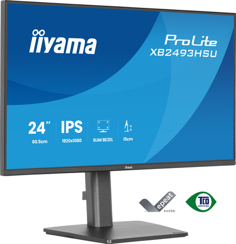 Iiyama 24iWIDE LCD 1920 x 1080 120 Hz IPS panel LED Bl. Adaptive Sync USB-Hub(2xOut v2.0) Pivot Height Adjust.(15cm) 350 cd/m 1500:1 Static Contrast80.000.000:1 ACR Sp