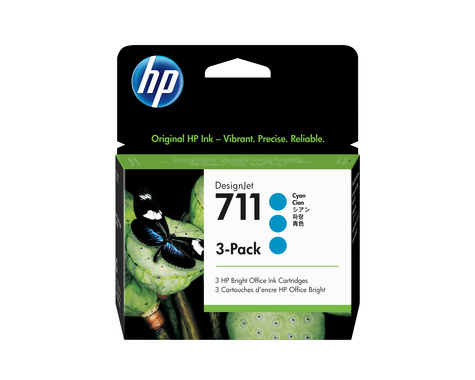 HP HP 711 3x Cyaan inktcartridge