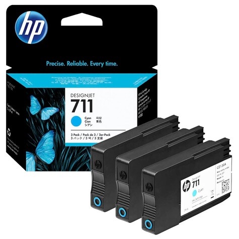 HP 711 3x Cyaan inktcartridge