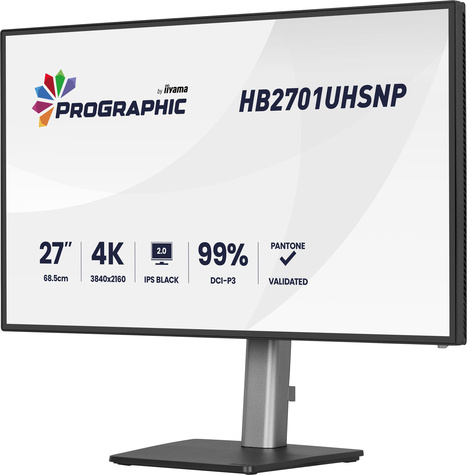 Iiyama 27iWIDE LCD ProGraphic 3840 x 2160 4K UHD IPS Black 2.0 panel LED Bl.USB-Hub