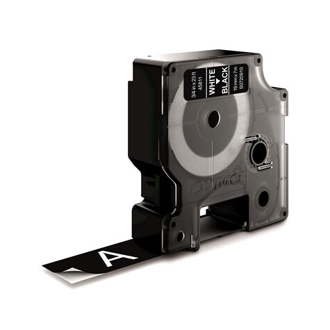 DYMO D1 -Standard Labels - White on Black - 19mm x 7m
