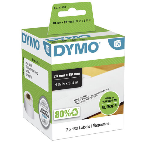 DYMO LW - Standaardadreslabels - 28 x 89 mm - S0722370