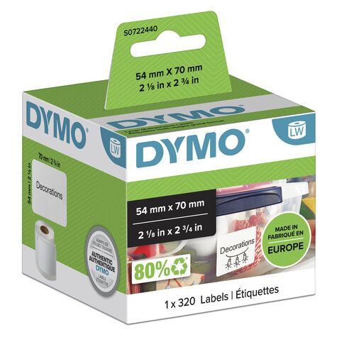 DYMO LW - Universele labels - 54 x 70 mm - S0722440