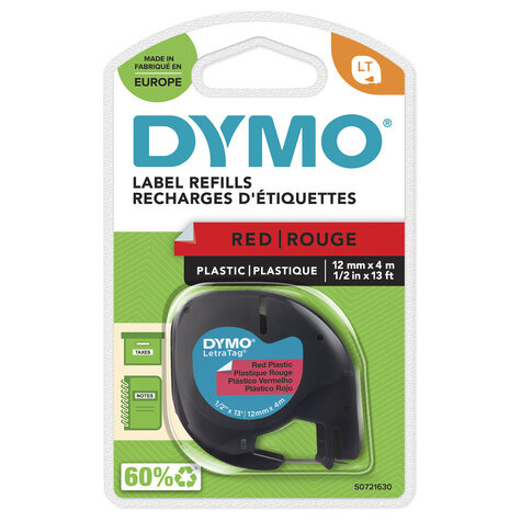 DYMO S0721630 labelprinter-tape Zwart op rood