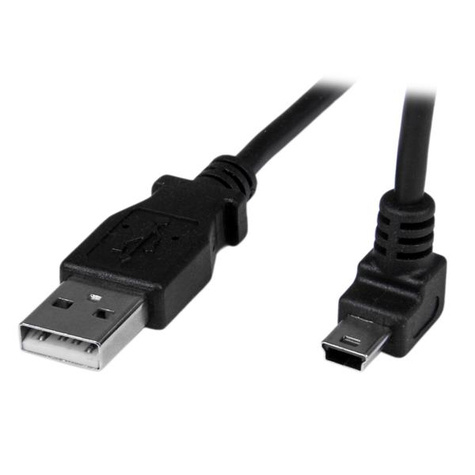 STARTECH 1 m mini USB-kabel - A-naar-mini-B met opwaartse hoek - USB-kabel - USB (M) naar mini USB type B (M) - 1 m - 90 connector - zwart