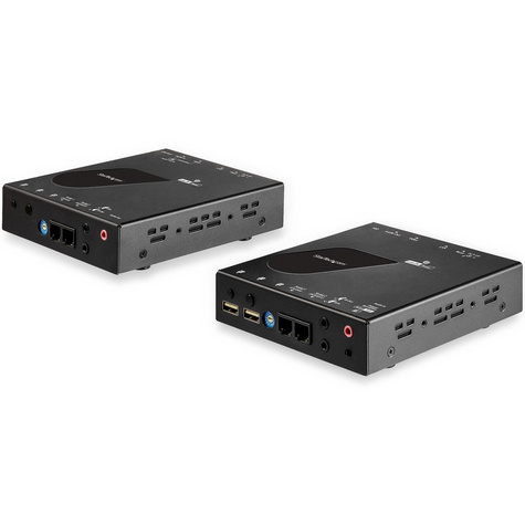 STARTECH HDMI KVM Extender over IP, 4K 30Hz HDMI 2.0  USB over IP LAN of CAT5e/CAT6 Ethernet (100m), Remote KVM Switch/Console Transmitter/Receiver Extender Kit