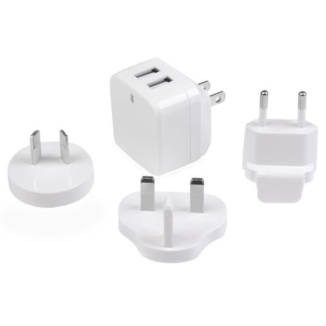 STARTECH 2-poorts USB-lader - hoog vermogen (17 W / 3,4 A) - reislader (internationaal) - Netspanningsadapter