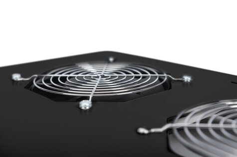 DIGITUS Dakventilatoreenheid, 4 ventilatoren, zwart voor netwerkbehuizingen Unique, Varioflex-N, Dynamic