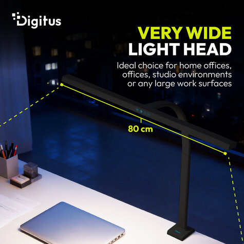 DIGITUS LED-bureaulamp, 80 cm 2400 lm, 16 W, zwart