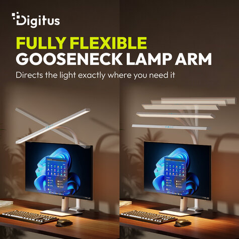 DIGITUS LED-bureaulamp, 80 cm 2400 lm, 16 W wit