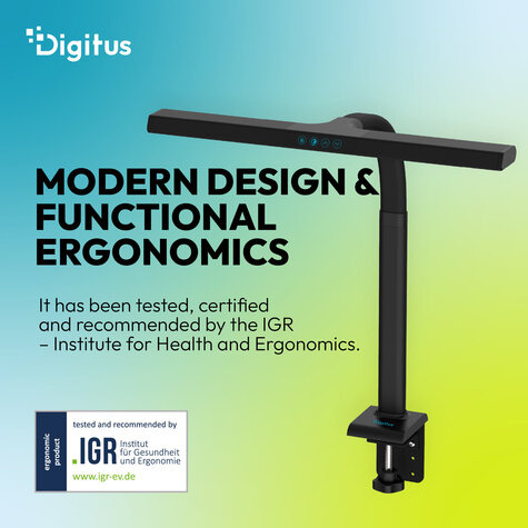 DIGITUS LED-bureaulamp, 50 cm 1025 lm, 7 W, zwart