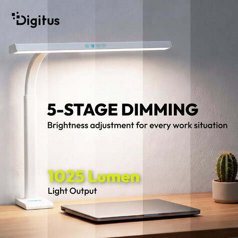 DIGITUS LED-bureaulamp, 50 cm 1025 lm, 7 W, wit