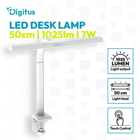 DIGITUS LED-bureaulamp, 50 cm 1025 lm, 7 W, wit