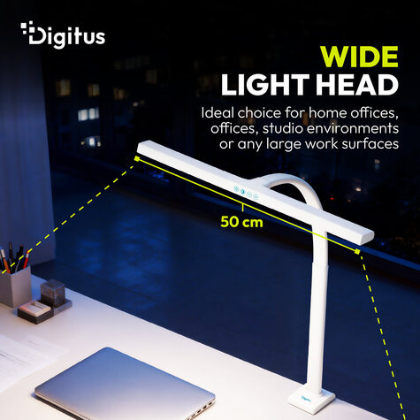DIGITUS LED-bureaulamp, 50 cm 1025 lm, 7 W, wit
