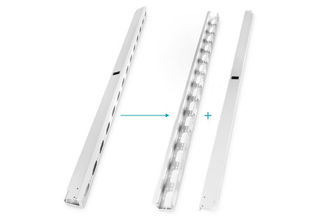 DIGITUS 42U vertical cable management ducts 1865x93x82 mm, set= 2 pieces, grey (RAL 7035)