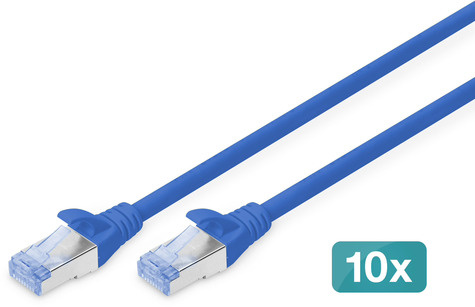 DIGITUS CAT 5e SF-UTP Patchk. Cu, PVC AWG 26/7, 0,5 m, BL