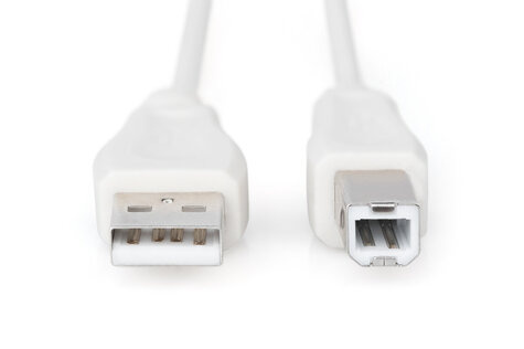 DIGITUS USB-aansluitkabel, type A - B St/St 3,0m, USB 2.0 geschikt, be